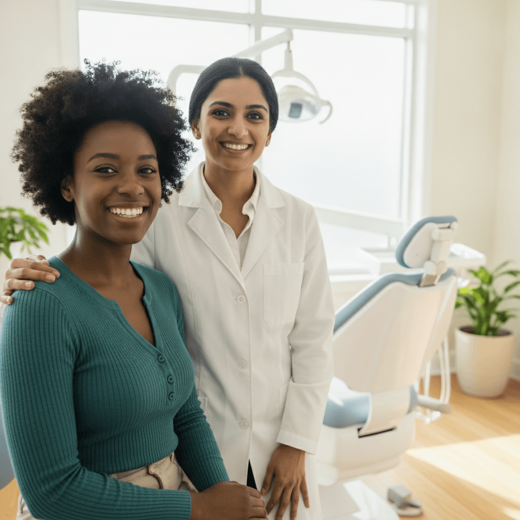 Dental professional at work